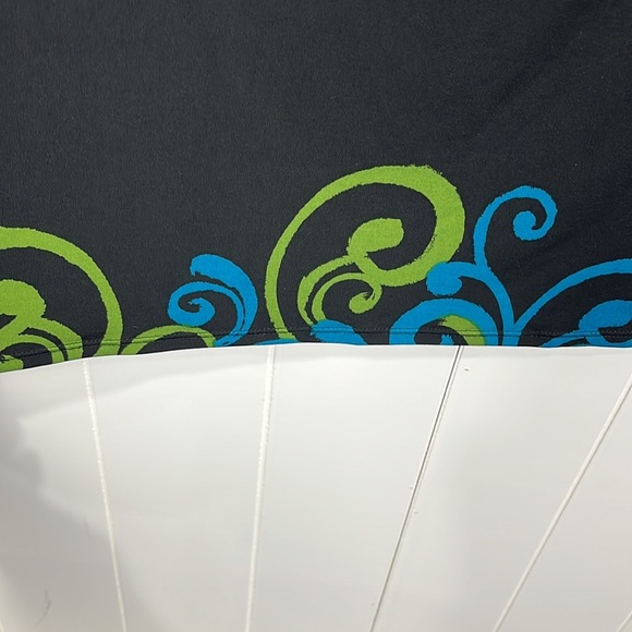 Signature London Womens Dress M Black Green Pullover Swirl Pattern Soft Classy - Picture 6 of 12